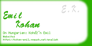 emil kohan business card